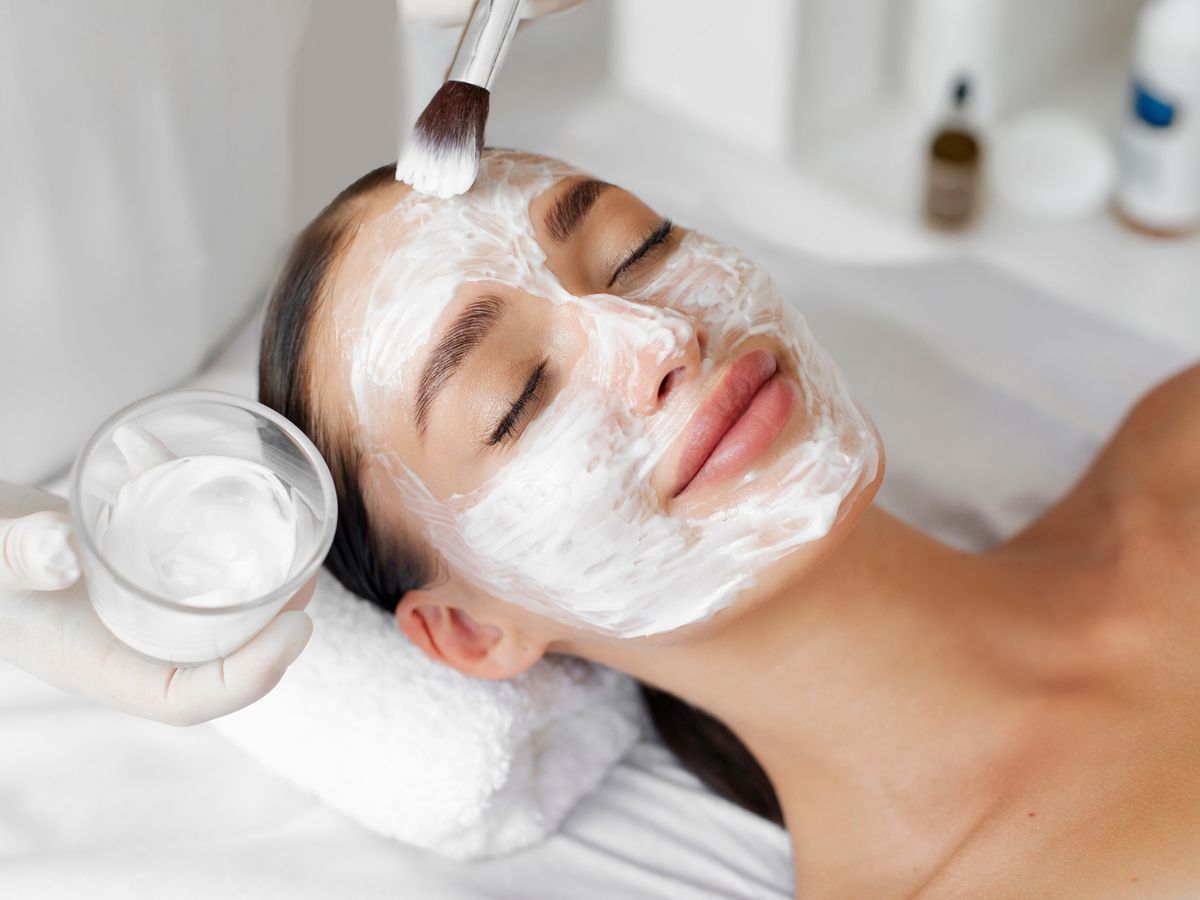A hydrating facial treatment being applied
